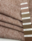 Brown Base Cotton Blend With Printed Leaves