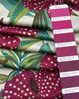 Crepe De Chine Polyester Printed With Leaves