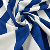 Printed Cotton Canvas With Blue And White Stripes