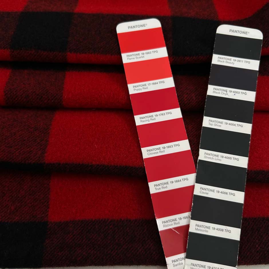Checked Red Wool Coat