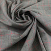 Prince Of Wales Wool With Red Crossed Stripes