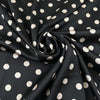 Black Polyester Twill With Beige Polka Dots