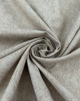 Light Brown Cotton Blend With Small Printed Leaves