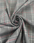 Gray Checked Viscose Blend With Lurex Stripes