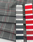 Gray Checked Viscose Blend With Lurex Stripes
