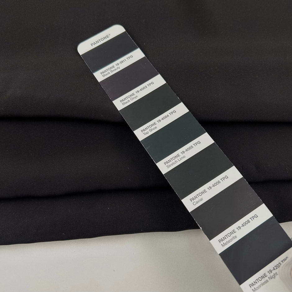 Black Fluid Silk Crepe De Chine
