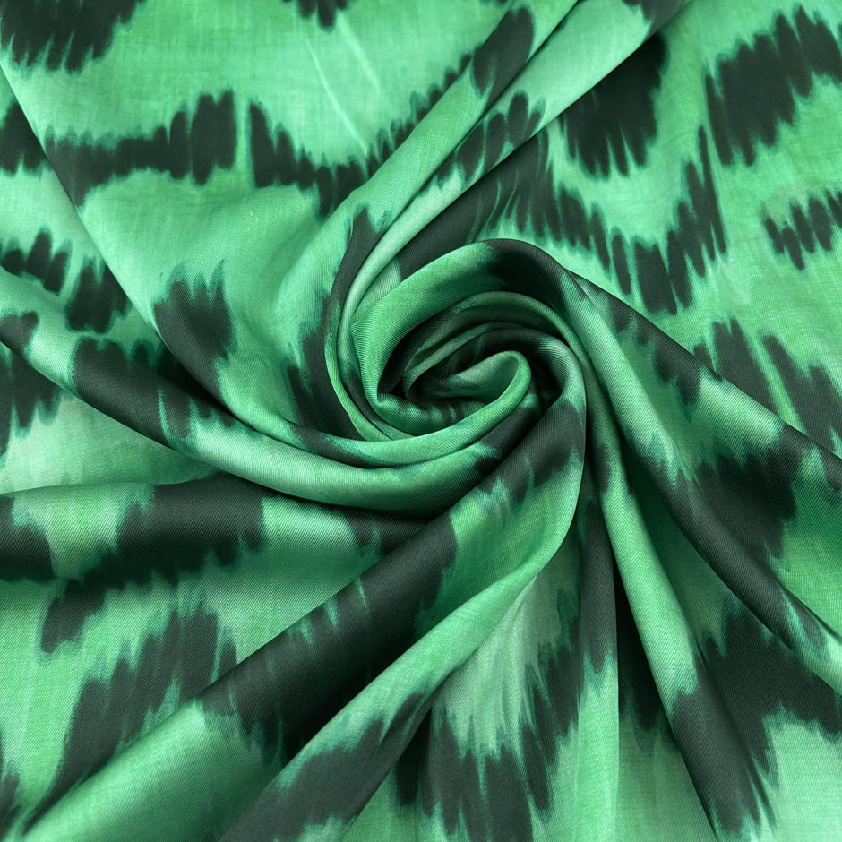 Green Printed Polyester Twill