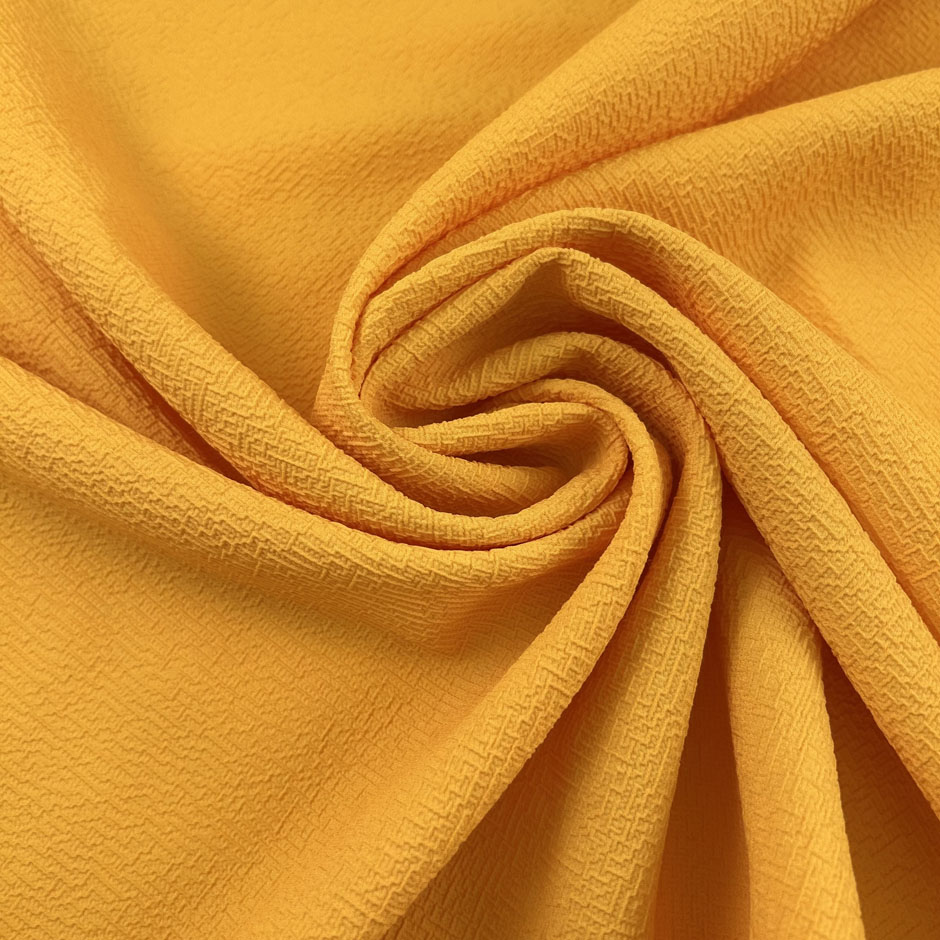 Bright Yellow Polyester Crepe