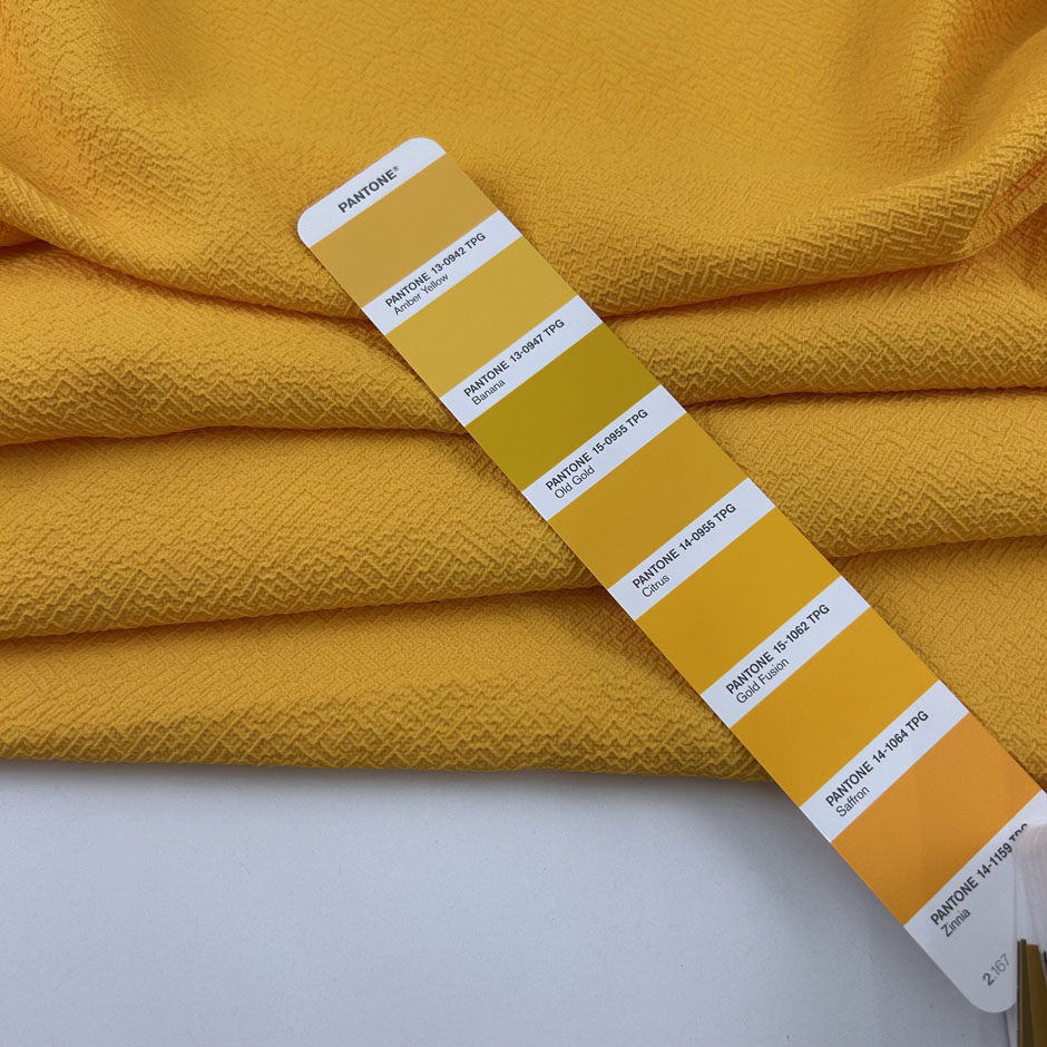 Bright Yellow Polyester Crepe