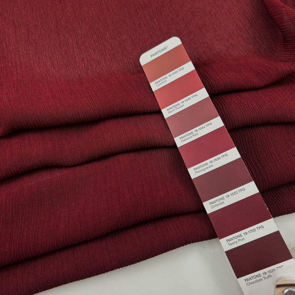 Bordeaux Viscose Crepone Georgette