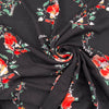 Black And Red Printed Viscose Crepe
