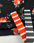 Black And Red Printed Viscose Crepe
