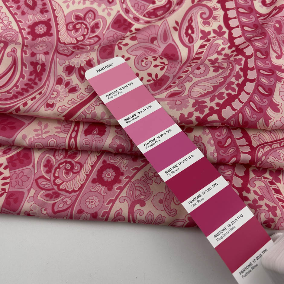 Pink Printed Polyester Sateen