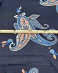 Blue Printed Viscose Twill