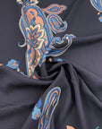 Blue Printed Viscose Twill