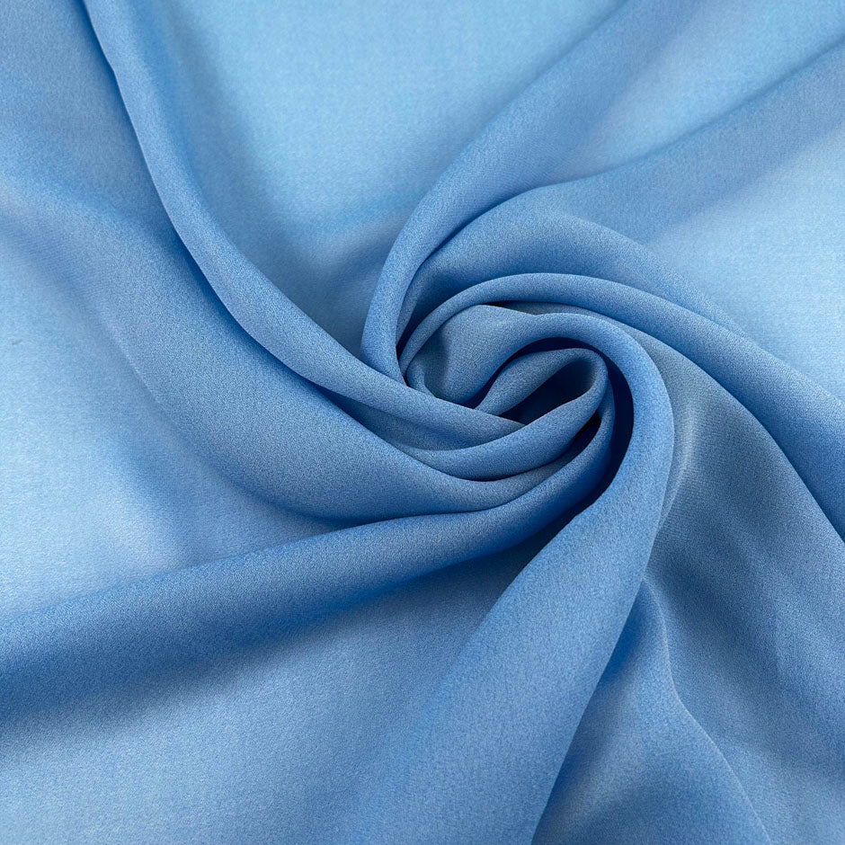 Light Blue Silk And Viscose Blend Georgette