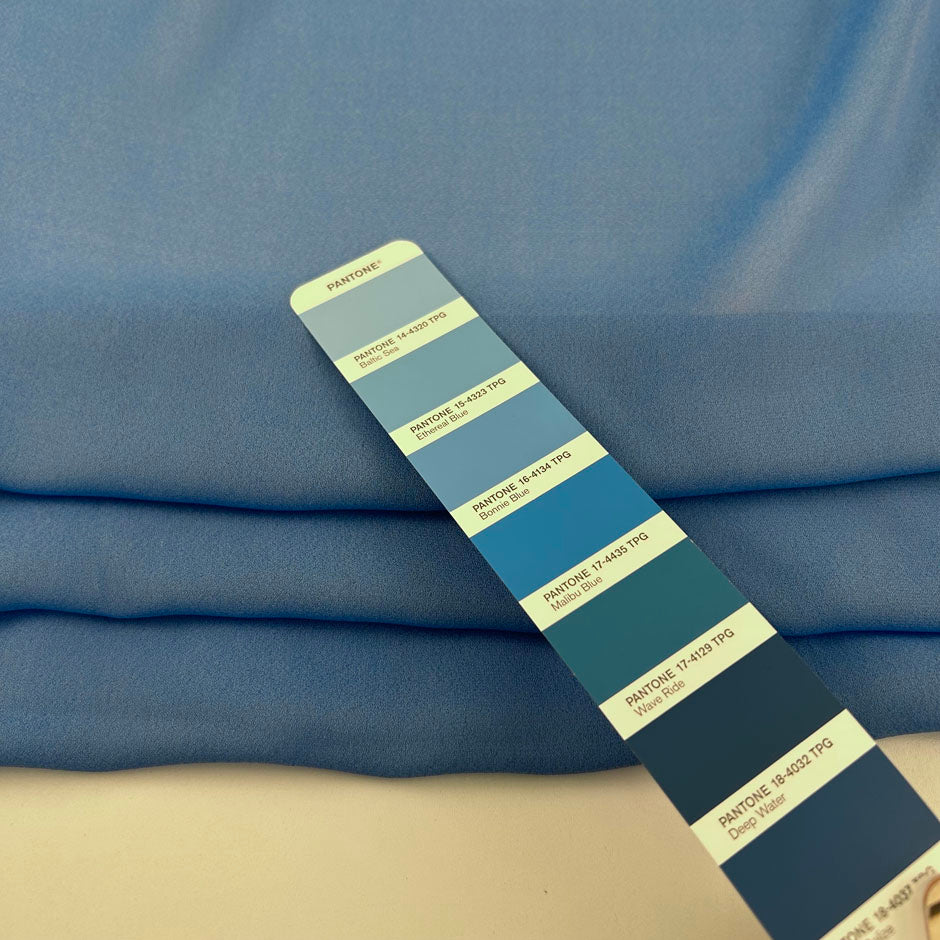 Light Blue Silk And Viscose Blend Georgette