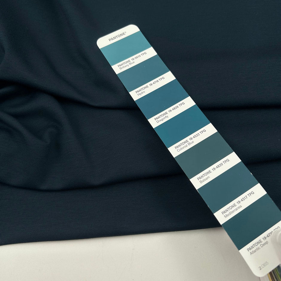 Blue Viscose Punto Milano Jersey