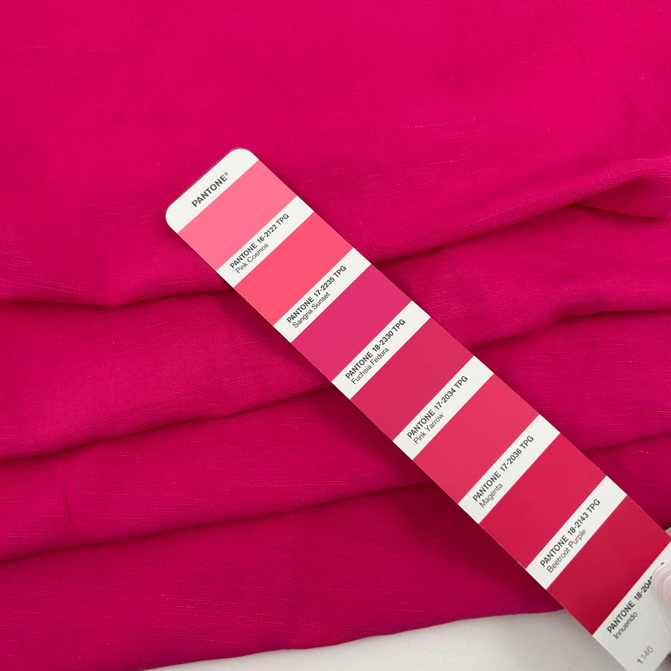 Fuchsia Viscose And Linen Blend
