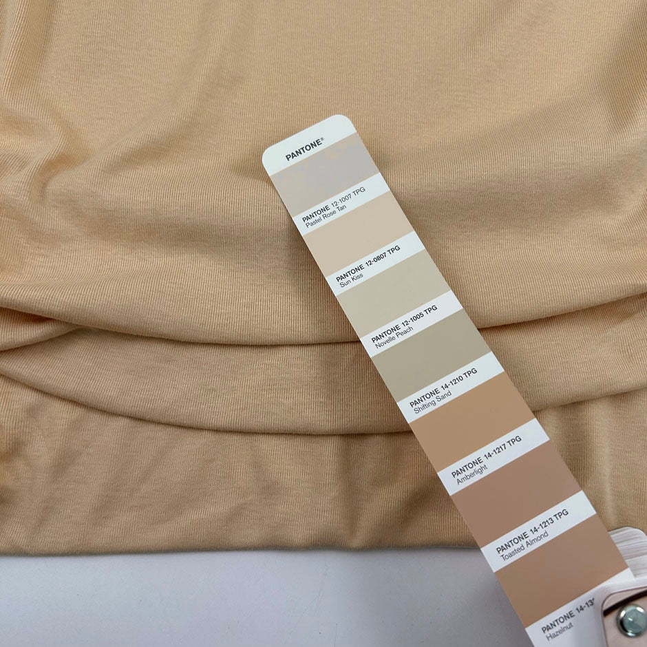 Beige Cotton Ribbed Jersey