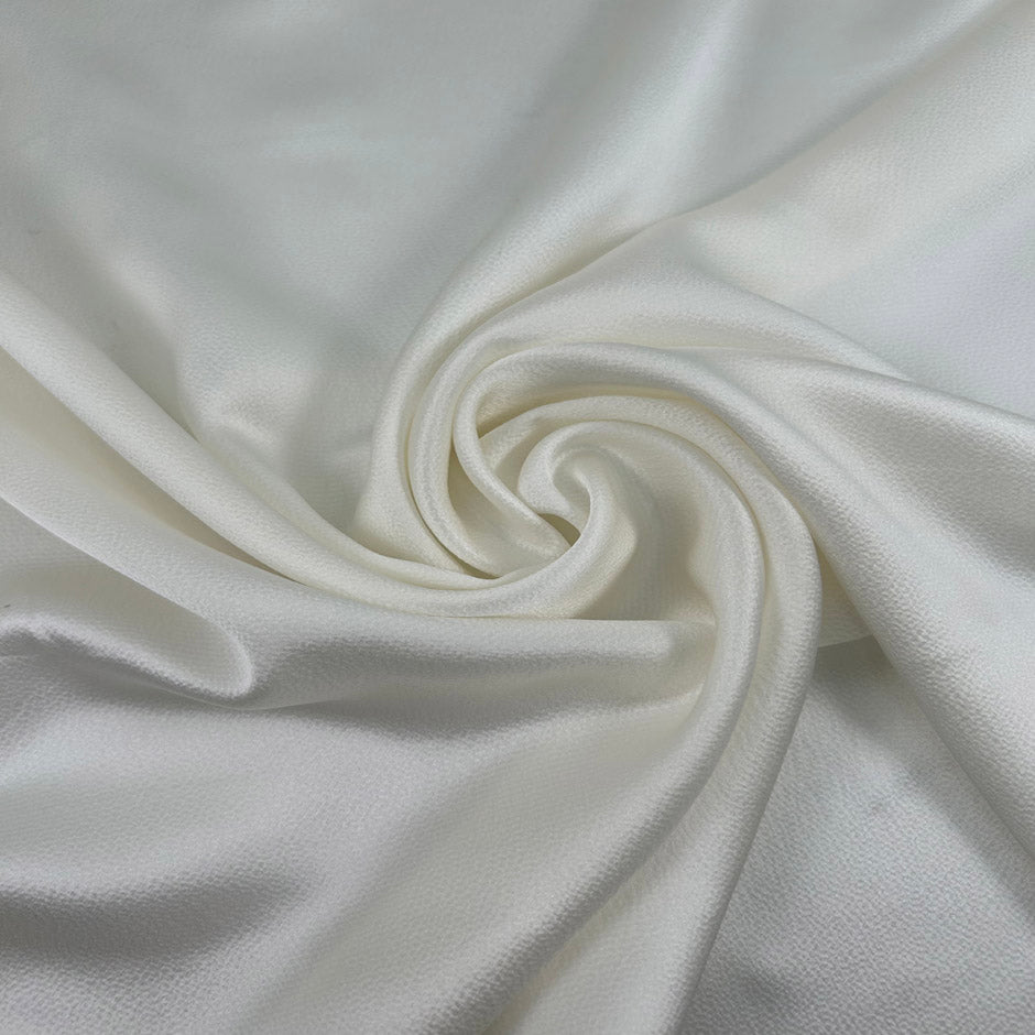 White Pure Silk Seersucker Crepe