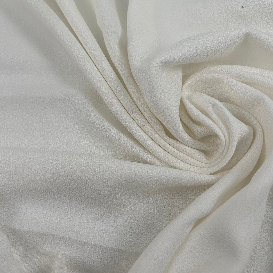 Heavy White Viscose Crepe