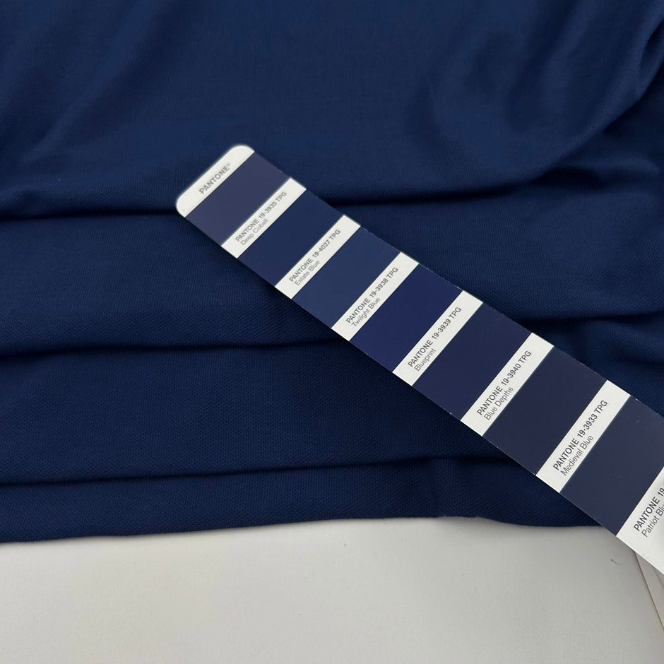 Blue Soft Piquet Cotton Jersey