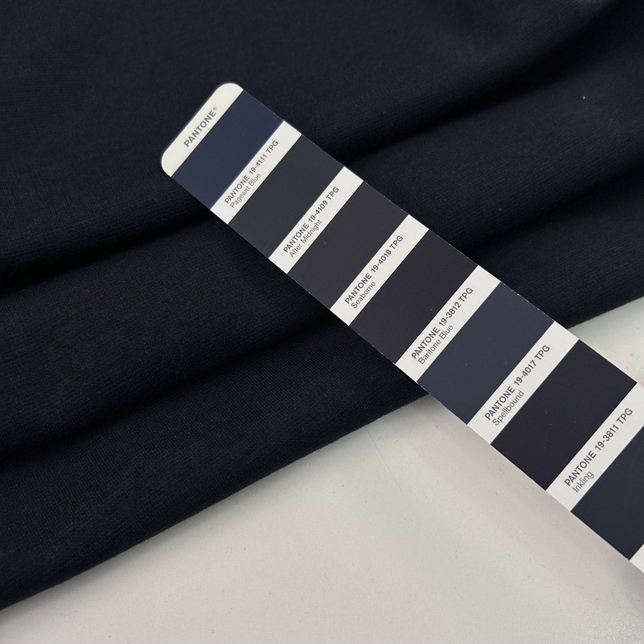 Blue Pure Wool Jersey Paired With A Light Gray Cashmere And Silk Jersey