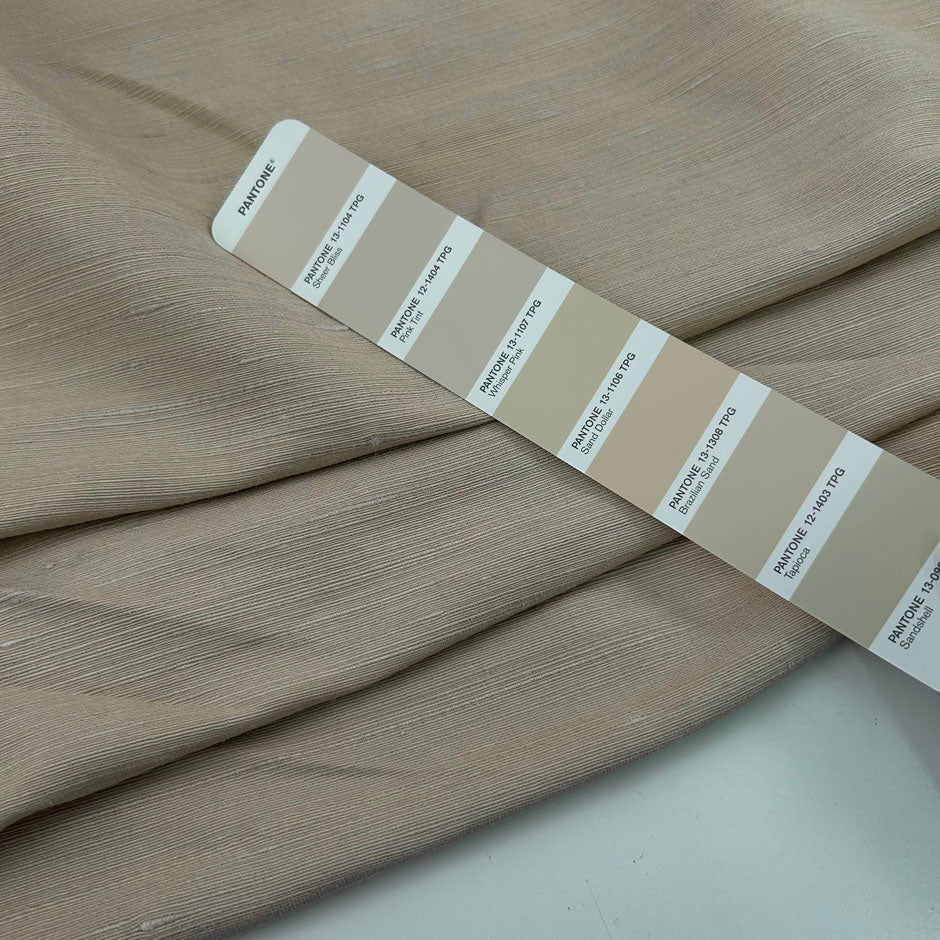Beige Pure Silk Italian Shantung
