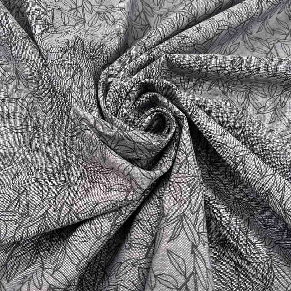 Dark Gray Printed Cotton Blend