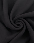 Black Virgin Wool Herringbone Fabric