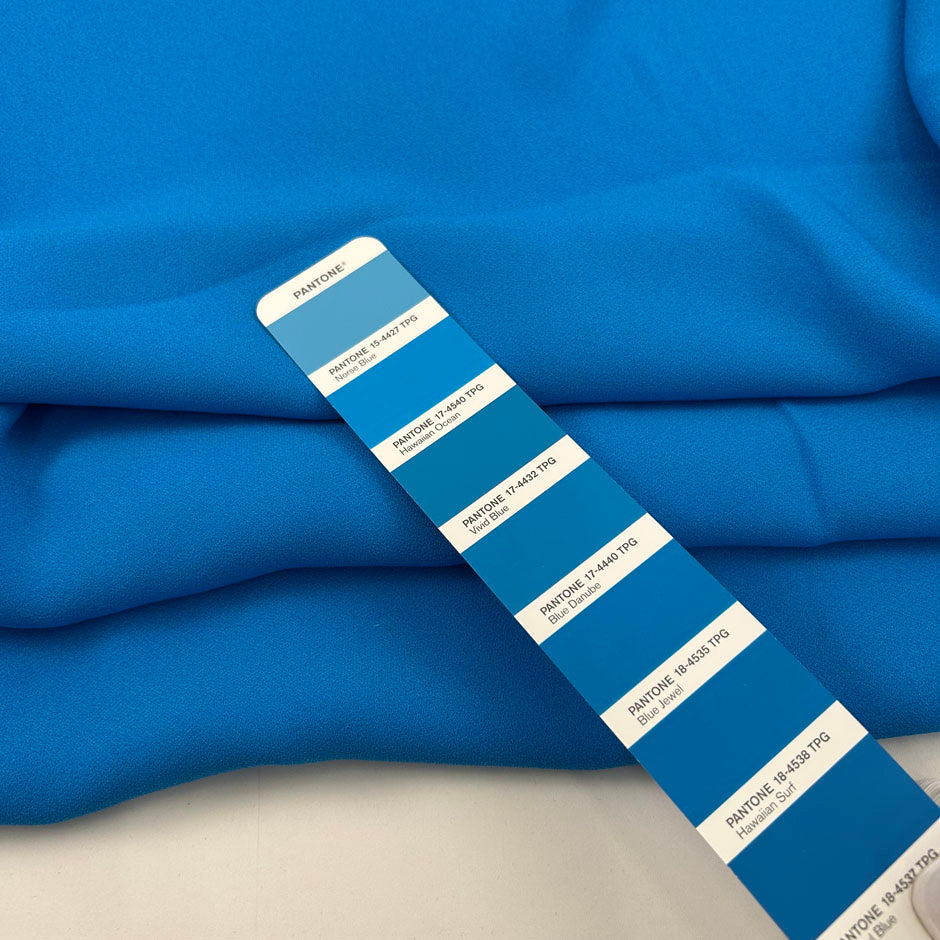 Bright Light Blue Crepe Sateen Cady