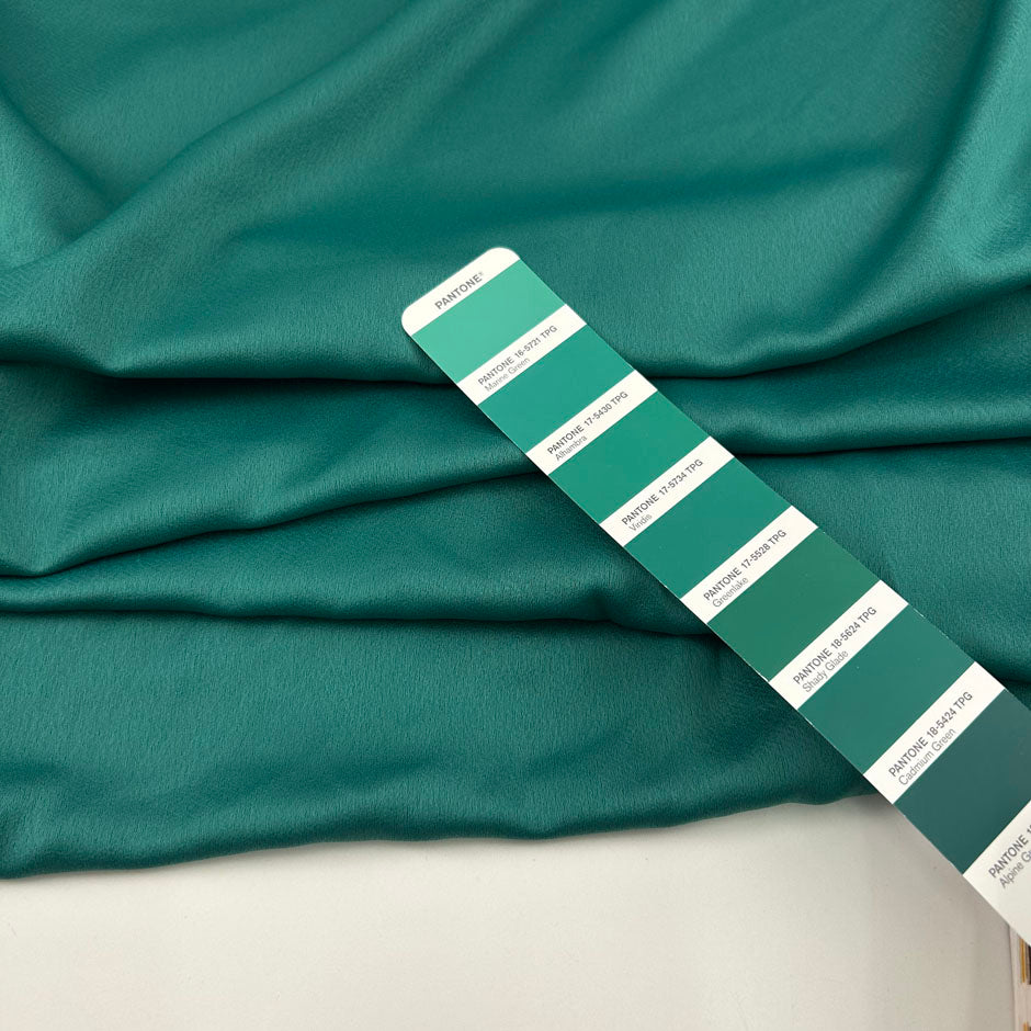 Green Polyester Crepe Cady
