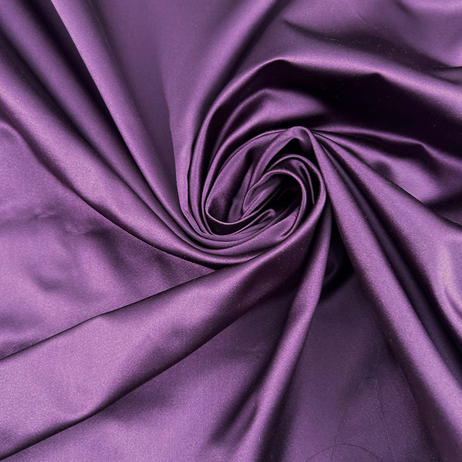 Purple Pure Silk Sateen Douchesse