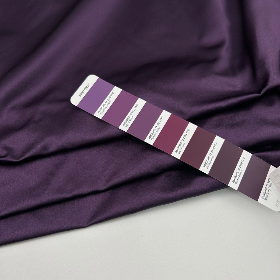Purple Pure Silk Sateen Douchesse