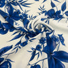 White Polyester With A Blue Floral Print