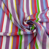 Multicolored Printed Silk Crepe De Chine With Irregular Stripes