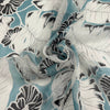 Teal Floral Print Silk Chiffon