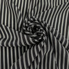 Black And White Striped Silk Crepe De Chine