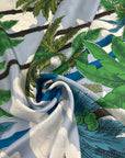 Figurative Pattern Printed Silk Twill