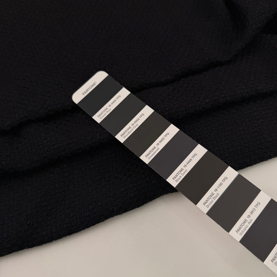 Black Cotton And Linen Tweed