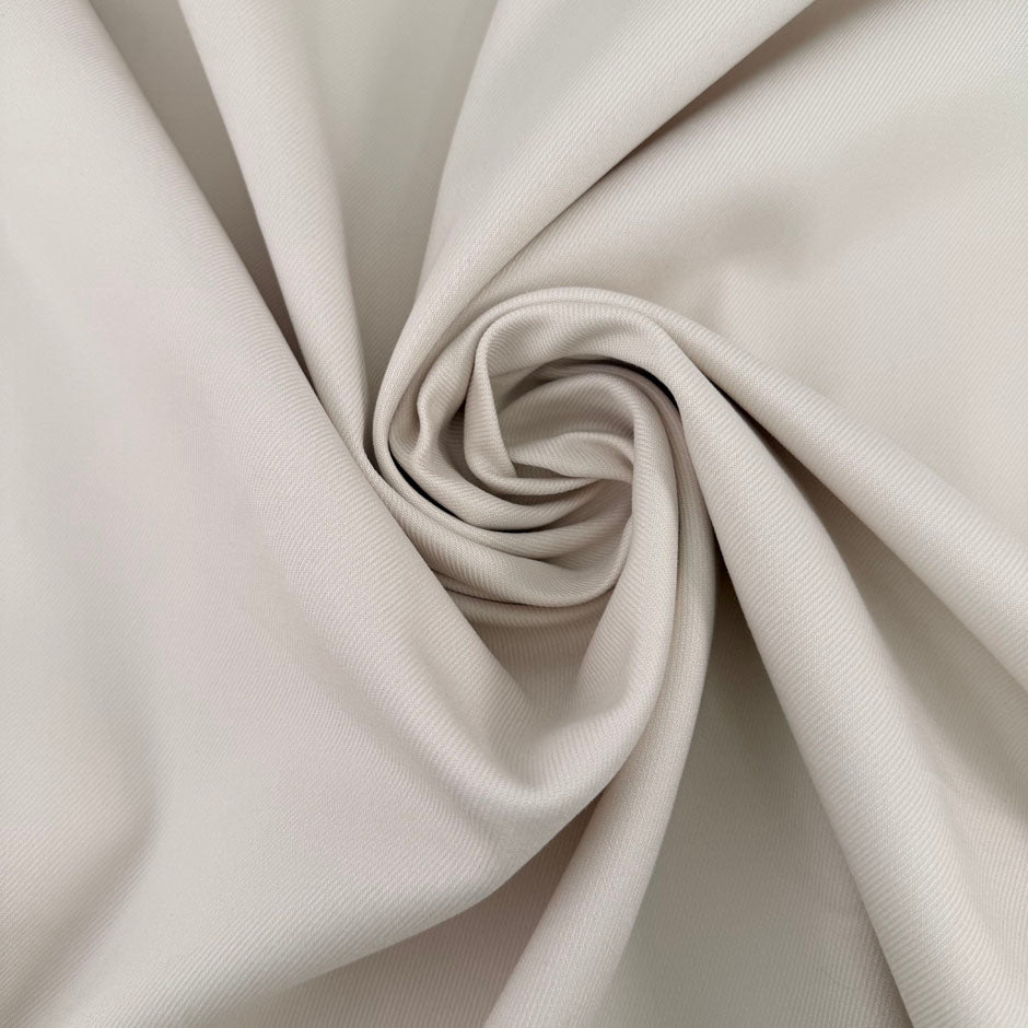 White Cotton And Viscose Gabardine