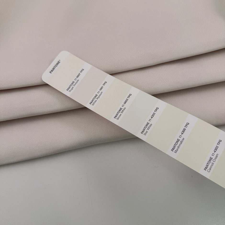 White Cotton And Viscose Gabardine