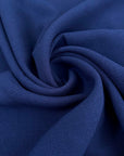 Blue Cotton And Wool Crepe