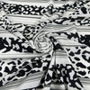 Black And White Printed Polyester Crepe