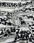 Black And White Printed Polyester Crepe