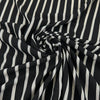 Black And White Striped Polyester Crepe