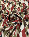 Heat Wrinkled Geometric Print Polyester Satin