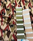 Heat Wrinkled Geometric Print Polyester Satin