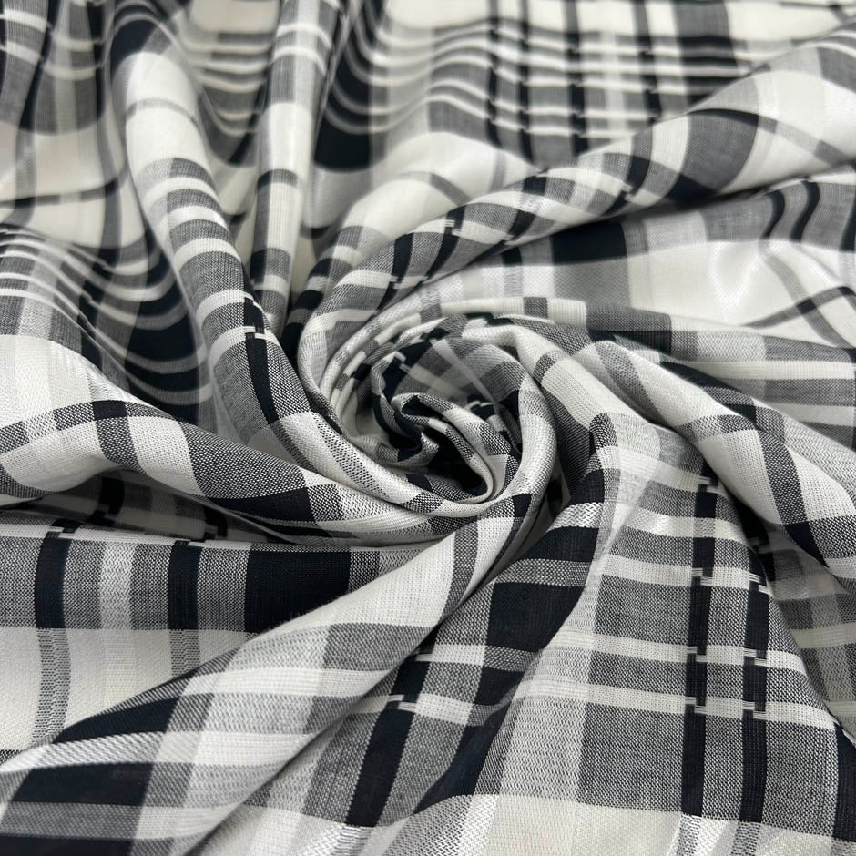 Black And White Cotton Blend Madras